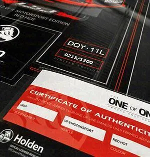 HOLDEN HQ SANDMAN [AZURE BLUE] Certificate of Authenticity