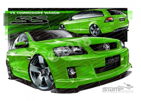 Holden Commodore VE SS WAGON ATOMIC A3 FRAMED PRINT (HC210D)