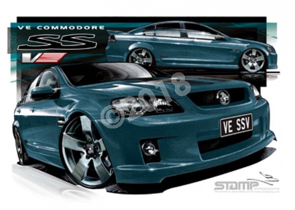 Holden Commodore VE SSV KARMA STRIPE A3 FRAMED PRINT (HC332A)