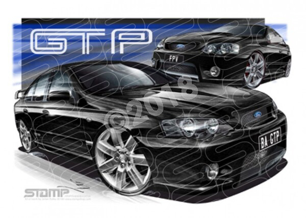 FPV BA GT BA GT-P SILLOUTTE A3 FRAMED PRINT (FV010X)