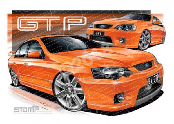 FPV BA GT BA GT-P BLOOD ORANGE A3 FRAMED PRINT (FV010BX)