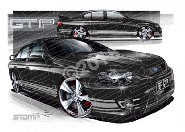 FPV BF GT BF GT-P SILLHOUETTE GREY STRIPES A3 FRAMED PRINT (FV028)