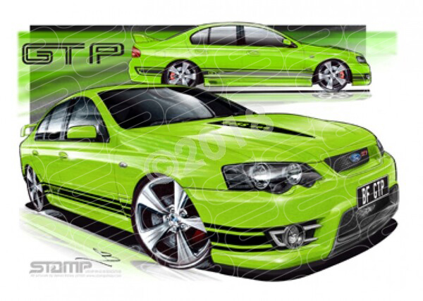 FPV BF GT BF GT-P TOXIC BLACK STRIPES A3 FRAMED PRINT (FV029)