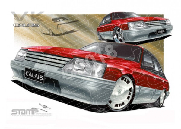 Holden Commodore VK VK CALAIS COMMODORE RED A3 FRAMED PRINT (HC45)