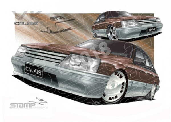 Holden Commodore VK VK CALAIS COMMODORE BROWN A3 FRAMED PRINT (HC47)