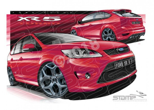 Imports FORD FOCUS XR5 TURBO MAGENTA A3 FRAMED PRINT (FT287)