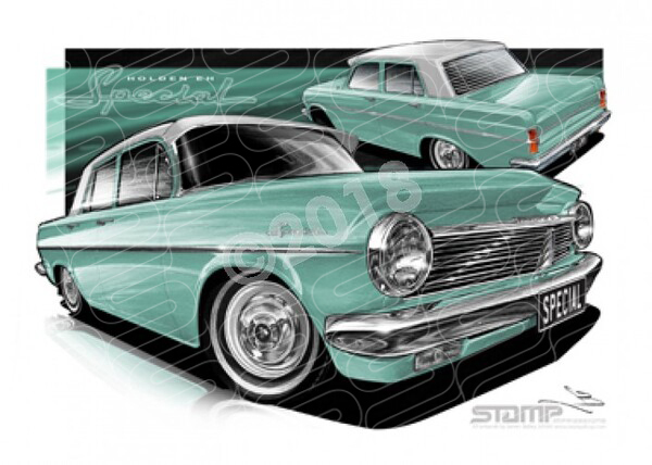Holden Classic EH EH SPECIAL BUDGEREE GREEN A3 FRAMED PRINT (HC620)