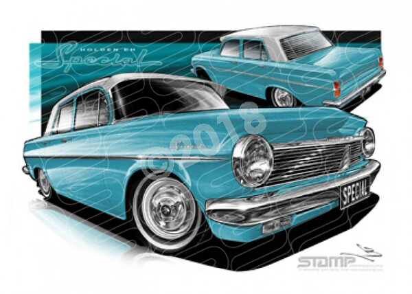 Holden Classic EH EH SPECIAL AQUA TURQUOISE A3 FRAMED PRINT (HC638)