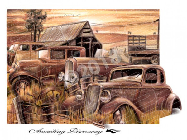Australian Classic AWAITING DISCOVERY SIDE 2 OF 2 A3 FRAMED PRINT (H04)