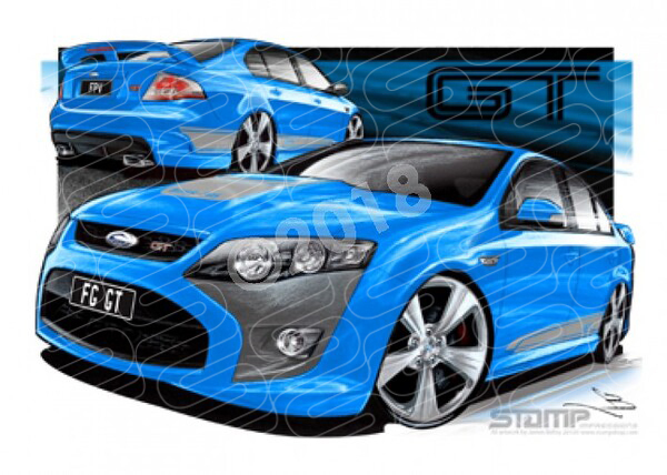 FPV FG GT FG GT NITRO SILVER STRIPES A3 FRAMED PRINT (FV052)