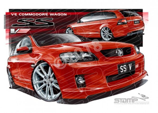 Commodore VE VE SSV WAGON REDHOT A1 FRAMED PRINT (HC210CV)