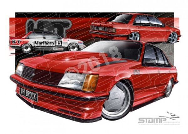 HDT VH SS BROCK COMMODORE MARANELLO RED A1 FRAMED PRINT (HC02A)