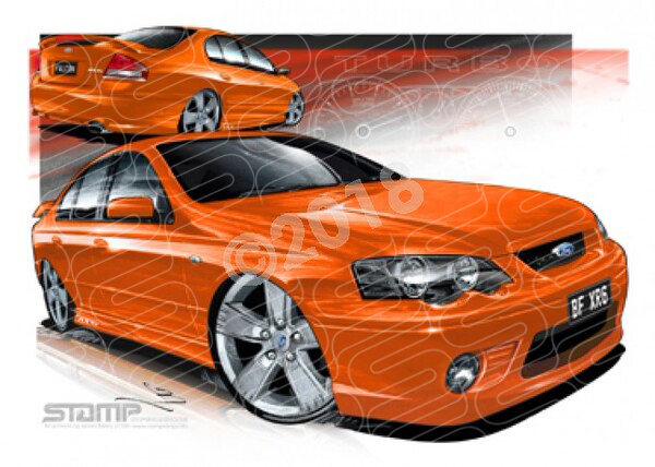 XR6 BF XR6 BF XR6 TURBO BLOOD ORANGE A1 FRAMED PRINT (FT233)