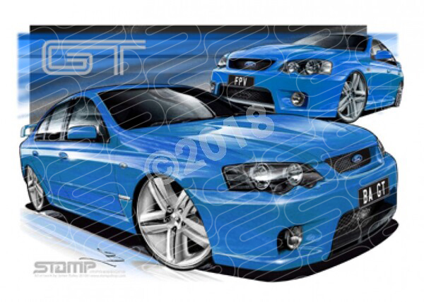 FPV BA GT BA GT BLUE PRINT A1 FRAMED PRINT (FV003X)