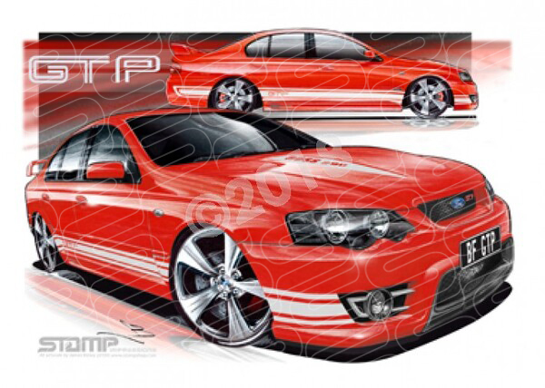 FPV BF GT BF GT-P VIXEN WHITE STRIPES A1 FRAMED PRINT (FV030)