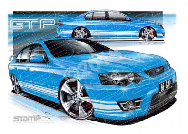 FPV BF GT BF GT-P BIONIC WHITE STRIPES A1 FRAMED PRINT (FV031)