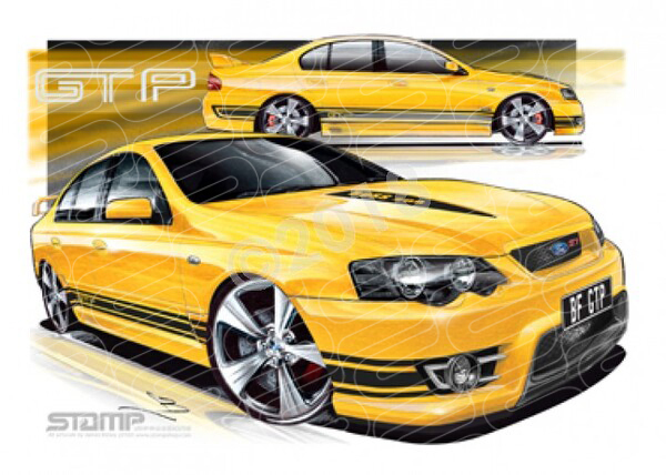 FPV BF GT BF GT-P RAPID BLACK STRIPES A1 FRAMED PRINT (FV031J)