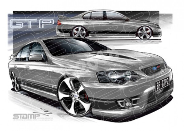 FPV BF GT BF GT-P II MECURY BLACK STRIPES A1 FRAMED PRINT (FV150)