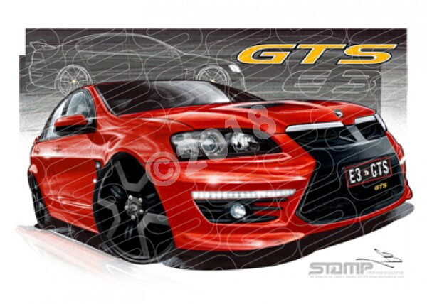 HSV Gts E3 E3 GTS STING WITH BLACK WHEELS A1 FRAMED PRINT (V273)