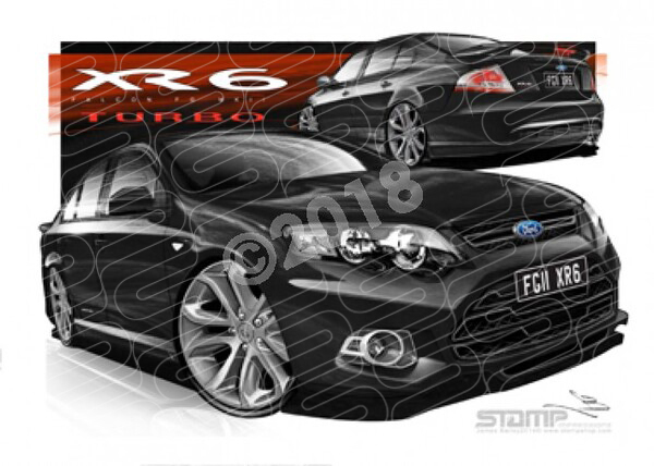 XR6 FG MK II XR6 FG II XR6 TURBO 19 BLACK A1 FRAMED PRINT (FT402W)