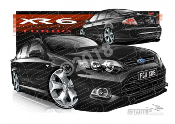 XR6 FG MK II XR6 FG II XR6 TURBO BLACK A1 FRAMED PRINT (FT402)