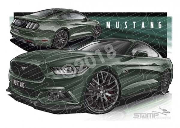 Mustang 2016 GT GUARD A1 FRAMED PRINT (FT357)