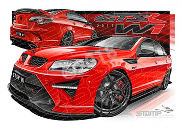 HSV GTSR W1 STING RED A1 FRAMED PRINT HOLDEN CAR ART