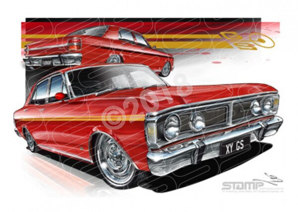 Classics XY GS XY GS FAIRMONT TRACK RED A1 FRAMED PRINT (FT163D)
