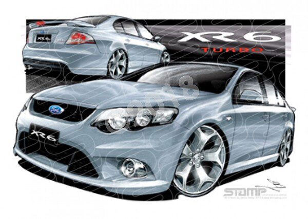 XR6 FG XR6 FG FALCON XR6 TURBO SILVER A2 FRAMED PRINT (FT193)