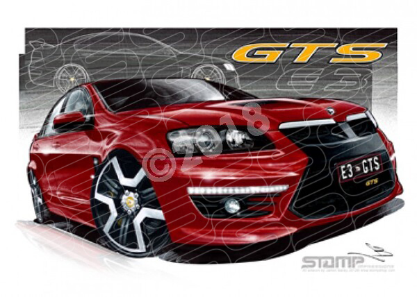 HSV Gts E3 E3 GTS SIZZLE WITH YELLOW A2 FRAMED PRINT (V277)