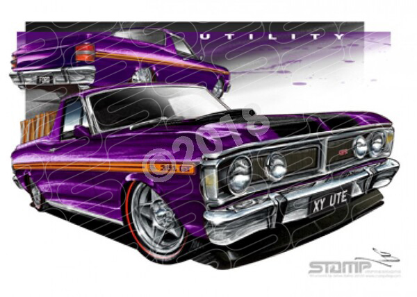 Ute XY UTE XY FALCON UTE WILD VIOLET A1 STRETCHED CANVAS (FT082N)
