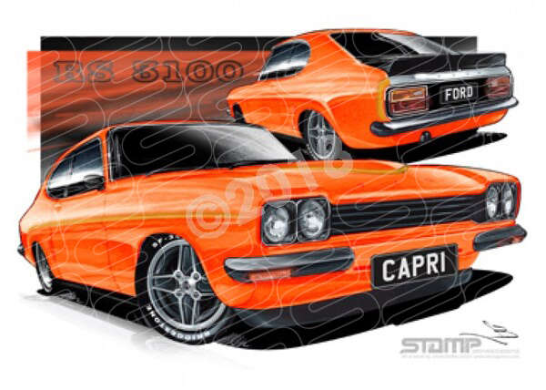 Compact FORD RS 3100 ORANGE A1 STRETCHED CANVAS (FT207)