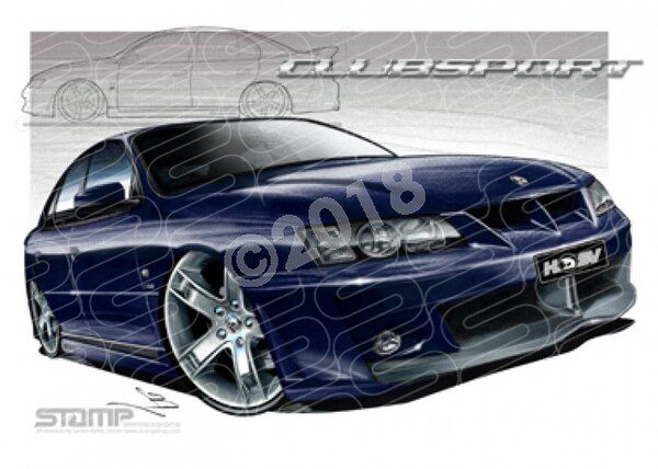 HSV VY CLUBSPORT DELFT BLUE A1 STRETCHED CANVAS (V072)