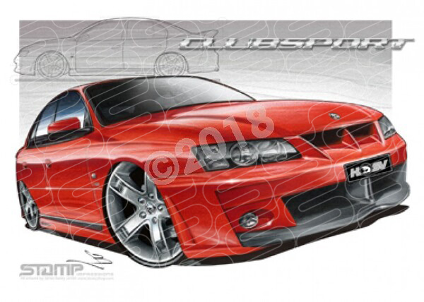HSV VY CLUBSPORT RED HOT A1 STRETCHED CANVAS (V075)