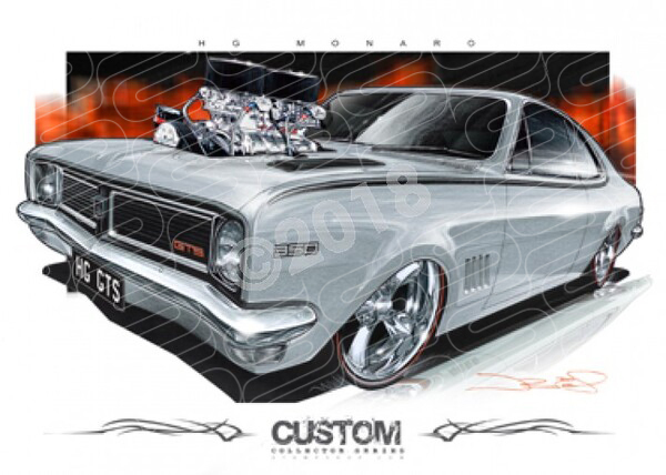 HOLDEN HG MONARO SILVER BLOWN A1 STRETCHED CANVAS (D046)
