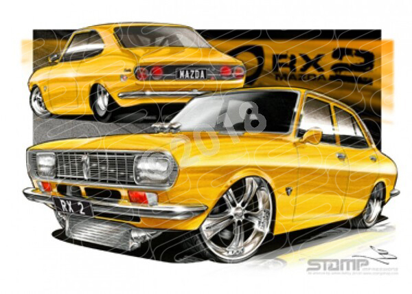 Imports Mazda RX2 YELLOW A1 STRETCHED CANVAS (S010G)