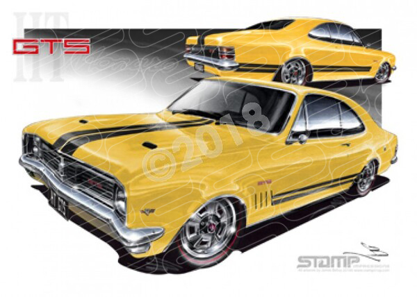 HOLDEN HT GTS MONARO YELLOW A1 STRETCHED CANVAS (HC69E)