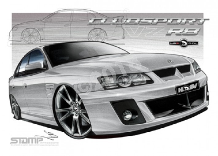 HSV VZ CLUBSPORT R8 QUICK SILVER A1 STRETCHED CANVAS (V093)