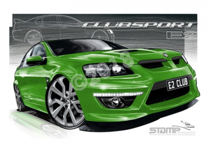 HSV Clubsport E2 E2 CLUBSPORT ATOMIC GREEN R8 A1 STRETCHED CANVAS (V254)