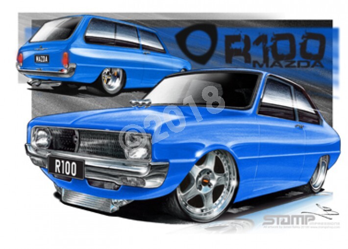 Imports Mazda R100 BLUE A1 STRETCHED CANVAS (S008D)