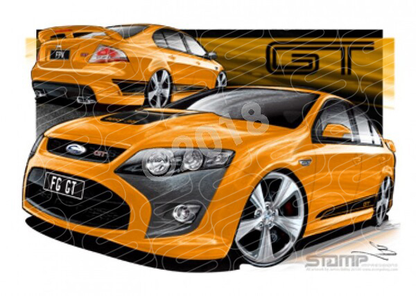 FPV FG GT FG GT OCTANE BLACK STRIPES A1 STRETCHED CANVAS (FV080)