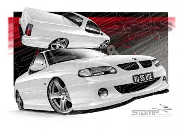 HOLDEN VU SS UTE HERON WHITE A1 STRETCHED CANVAS (HC12A)