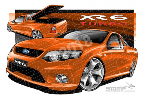 FORD FG XR6 FALCON UTE TURBO SUNBURST A1 STRETCHED CANVAS (FT327T)