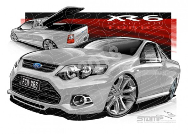 FORD MKII UTE FG XR6 TURBO UTE STRIKE SILVER A1 STRETCHED CANVAS (FT381)
