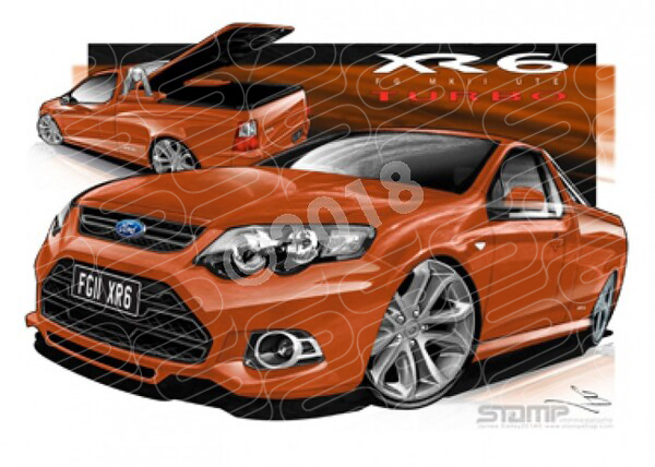FORD MKII UTE FG XR6 TURBO UTE MARS RED A1 STRETCHED CANVAS (FT388)