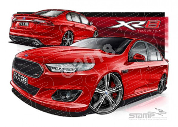 XR8 FG X XR8 FALCON FGX XR8 EMPEROR RED A1 STRETCHED CANVAS (FT371)