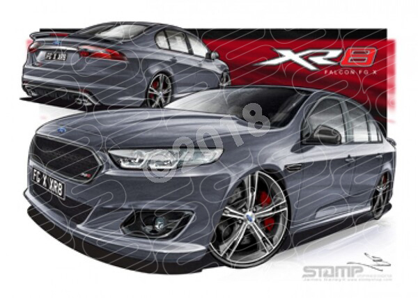 XR8 FG X XR8 FALCON FGX XR8 SMOKE GREY A1 STRETCHED CANVAS (FT376)