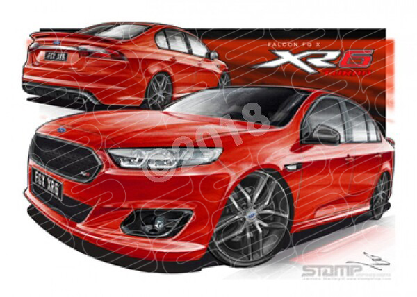 XR6 FG X XR6 XR6 TURBO EMPEROR RED A1 STRETCHED CANVAS (FT362)