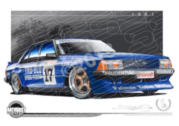 Bathurst Legends 1981 FORD XD FALCON DICK JOHNSON / JOHN FRENCH A1 STRETCHED CANVAS (B019)
