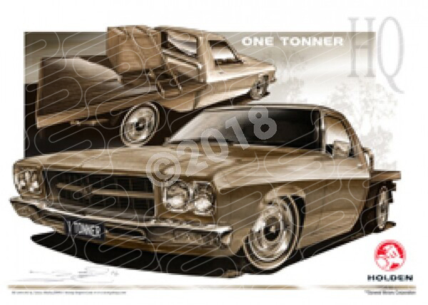 HOLDEN HQ ONE TONNER SPEPIA TONE A1 STRETCHED CANVAS (HL26)